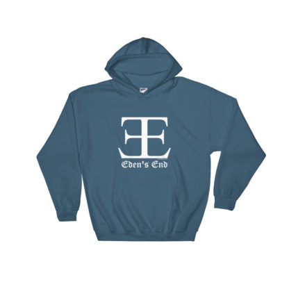 Eden's End White Logo Unisex Heavy Blend Pullover Hoodie - Image 3
