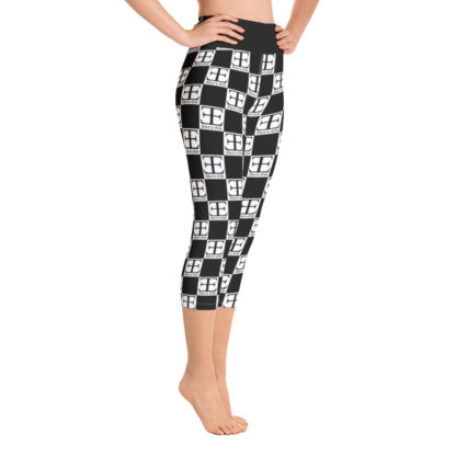 Eden's End Checkboard Print Yoga Capri Leggings - Image 3