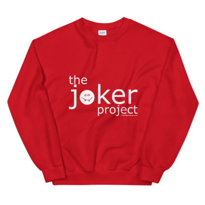 The Joker Project Logo (white print) Unisex Sweatshirt - Image 6