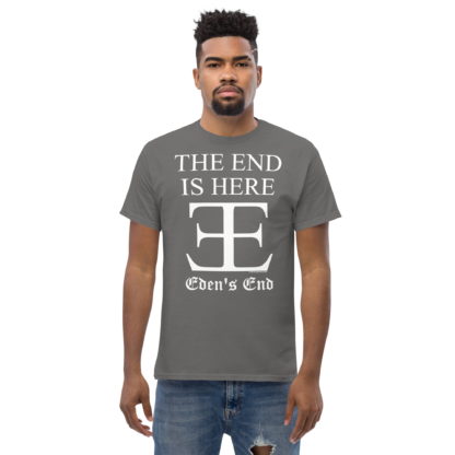 Eden's End 'The End is Here' (white print) Men's Short-Sleeve T-Shirt - Image 19